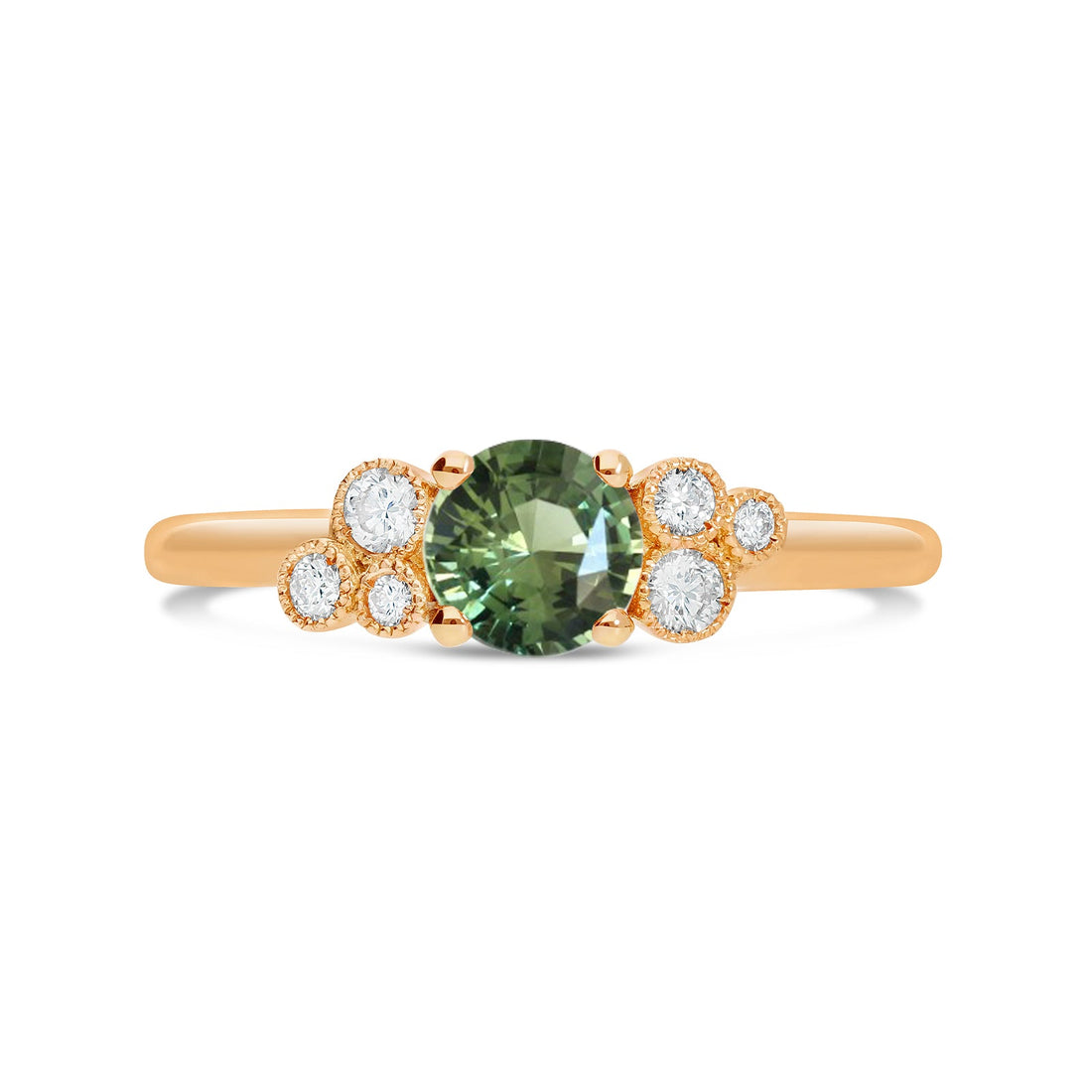 Bague Rivière De Diamants Saphir Vert