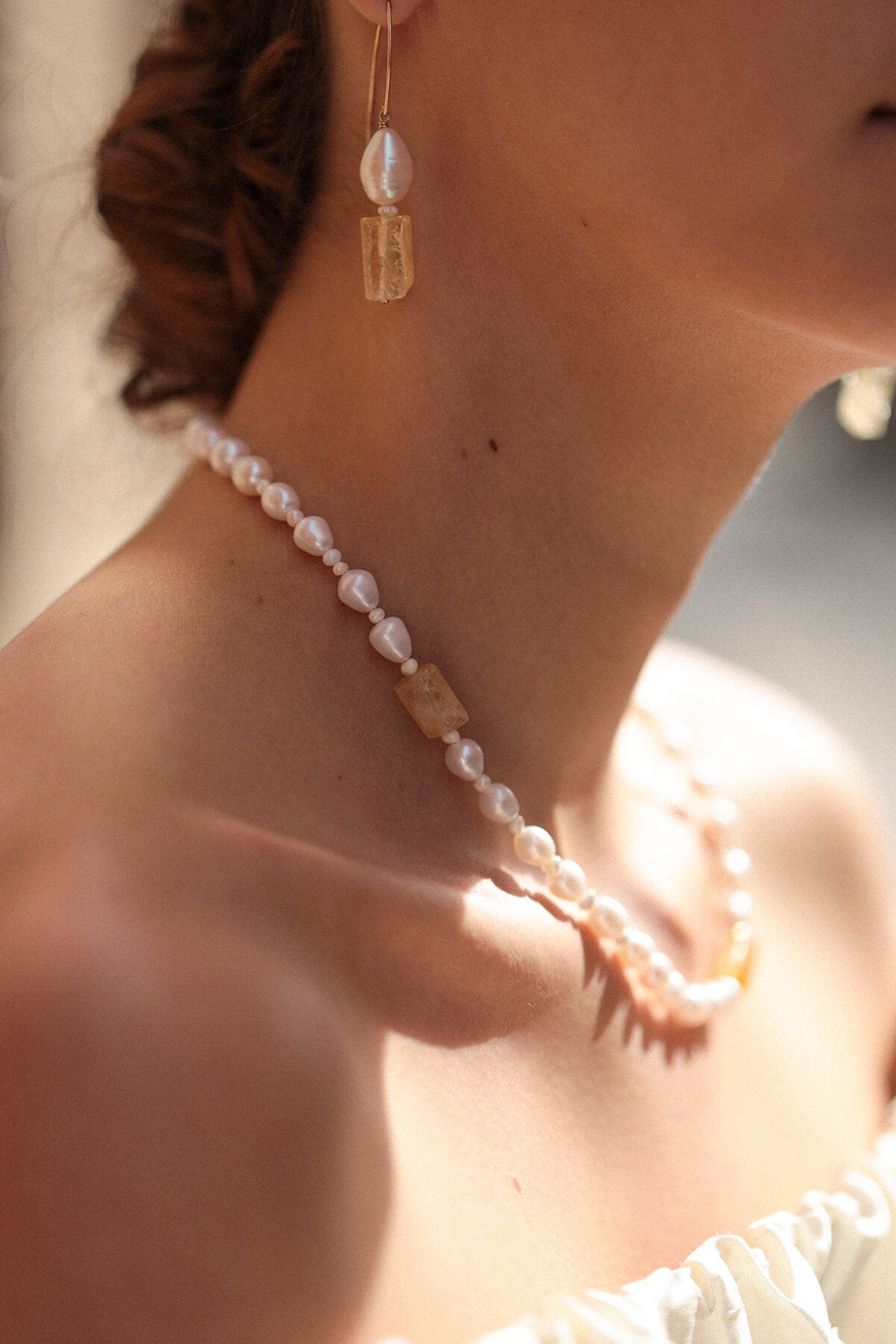 Riviera - Collier Citrines Et Perles