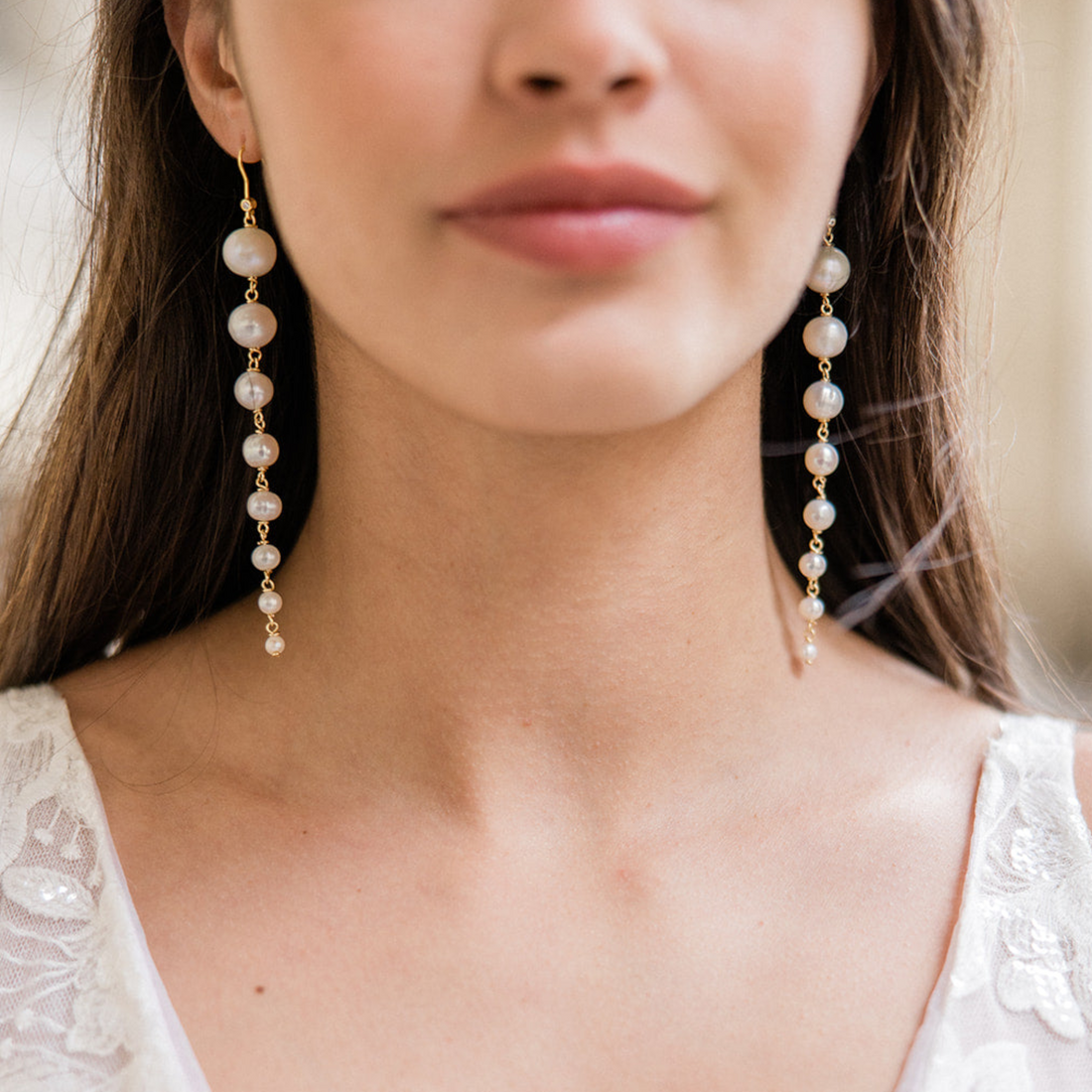 Hibiscus - Boucles d'oreilles perles naturelles