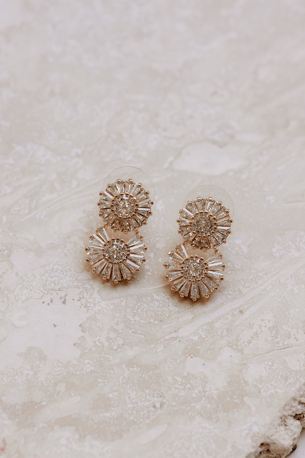 Rhodes - Boucles d'oreilles avec  fleurs en strass