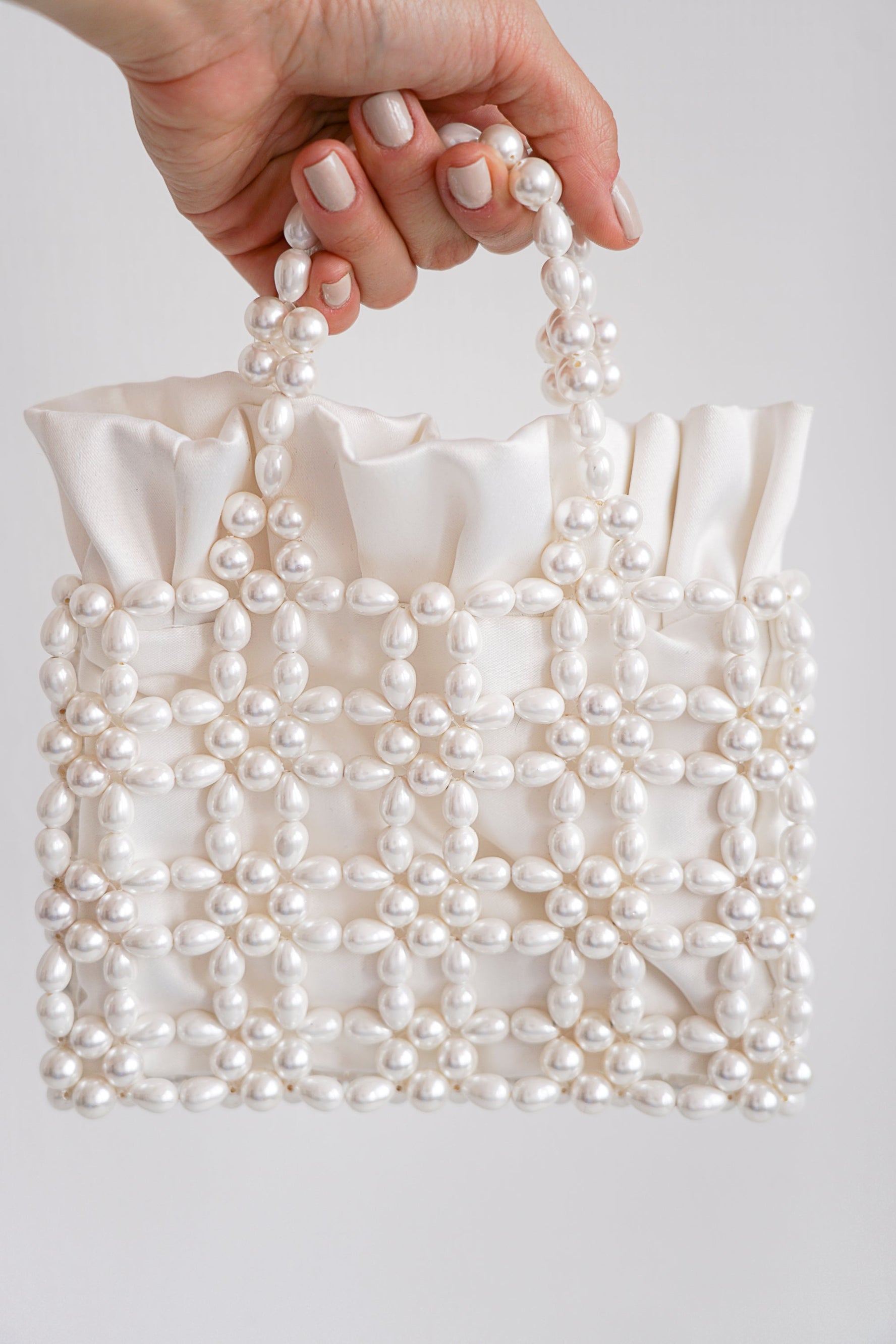 Porcelaine - Sac de mariage en perles