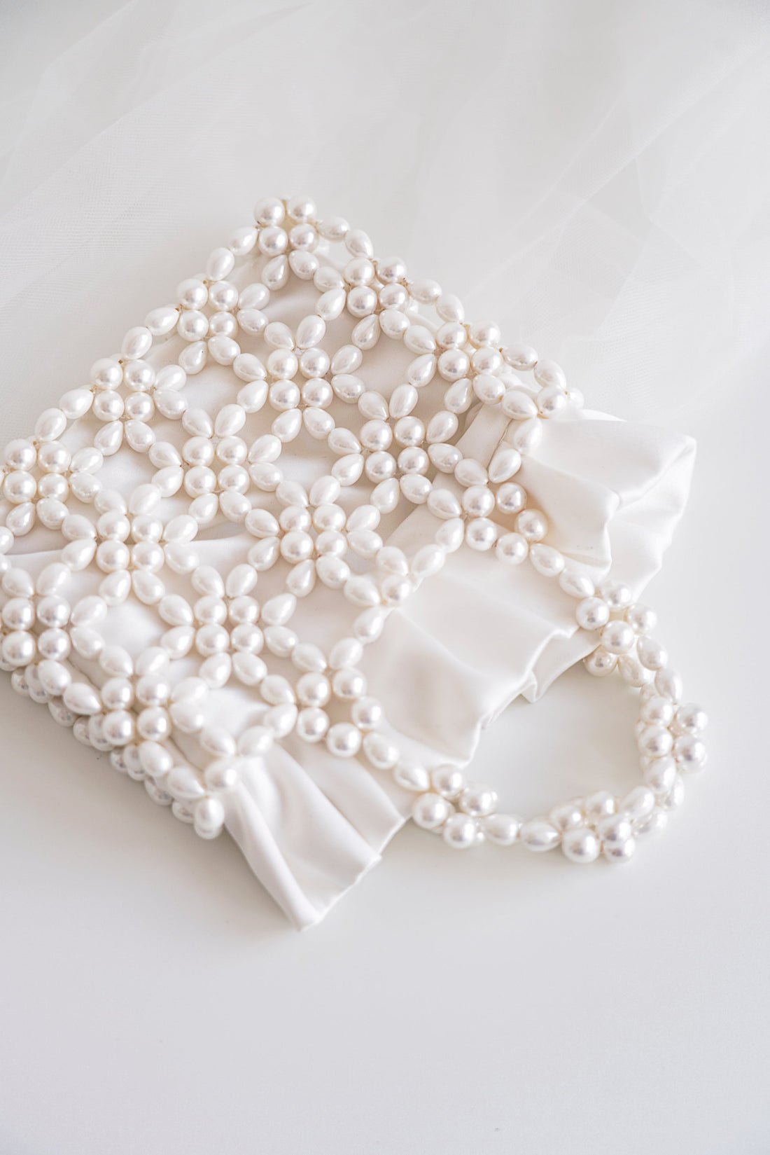 Porcelaine - Sac de mariage en perles